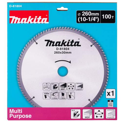 Пильный диск MAKITA D-81804 260х2,6х30 мм Z100 STANDARD Пильный диск MAKITA D-81804 260х2,6х30 мм Z100 STANDARD