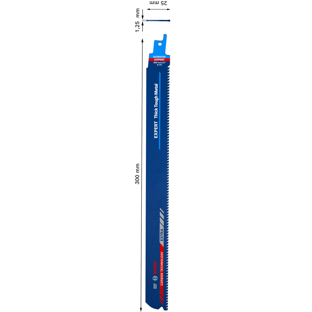 Пилка сабельная BOSCH Пильное полотно S1255CHC EXPERT Thick Tough Metal