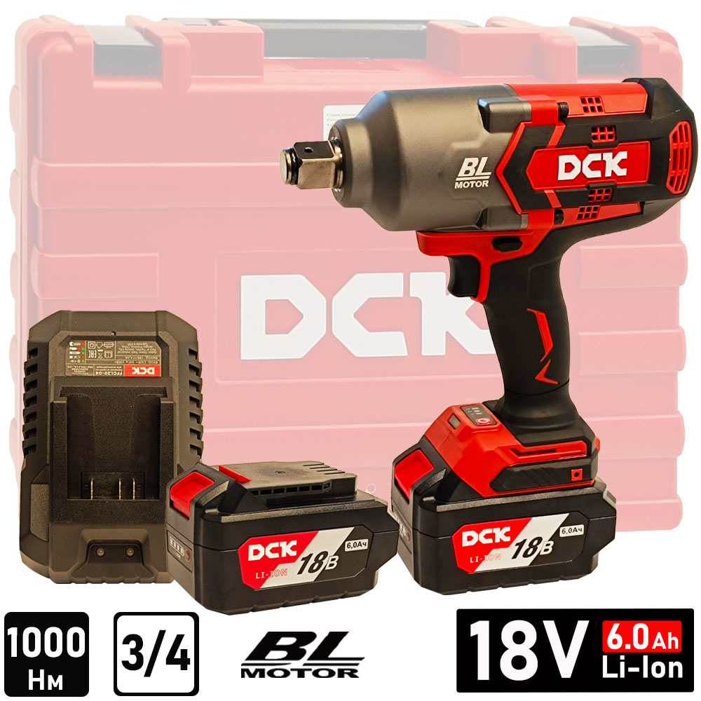 Гайковерт DCK KDPB998 (2*6.0 Ah, case)