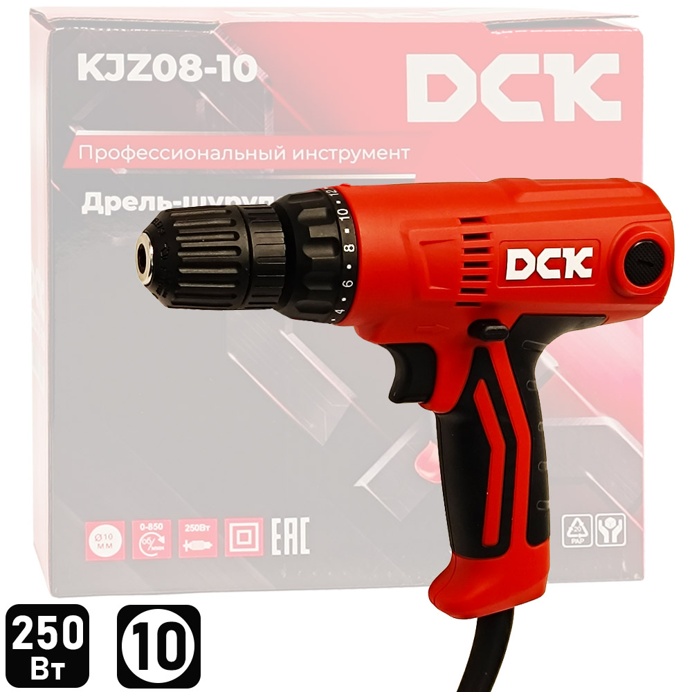 Дрель-шуруповерт сетевой DCK KJZ08-10 (carton)