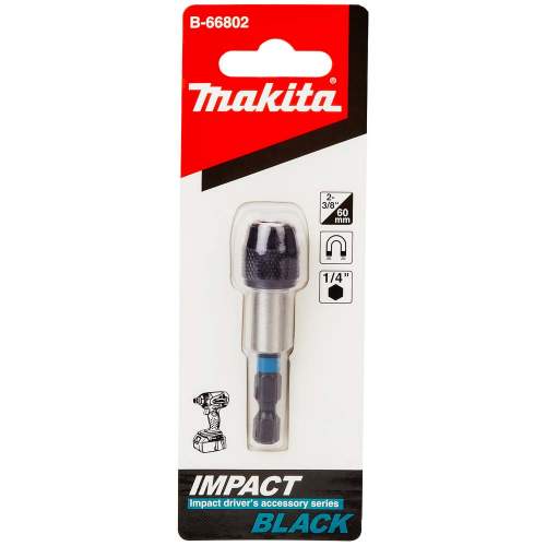 MAKITA Магнитный держатель для бит 60 мм Impact Black (с зажимным патроном) MAKITA (B-66802) MAKITA Магнитный держатель для бит 60 мм Impact Black (с зажимным патроном) MAKITA (B-66802)
