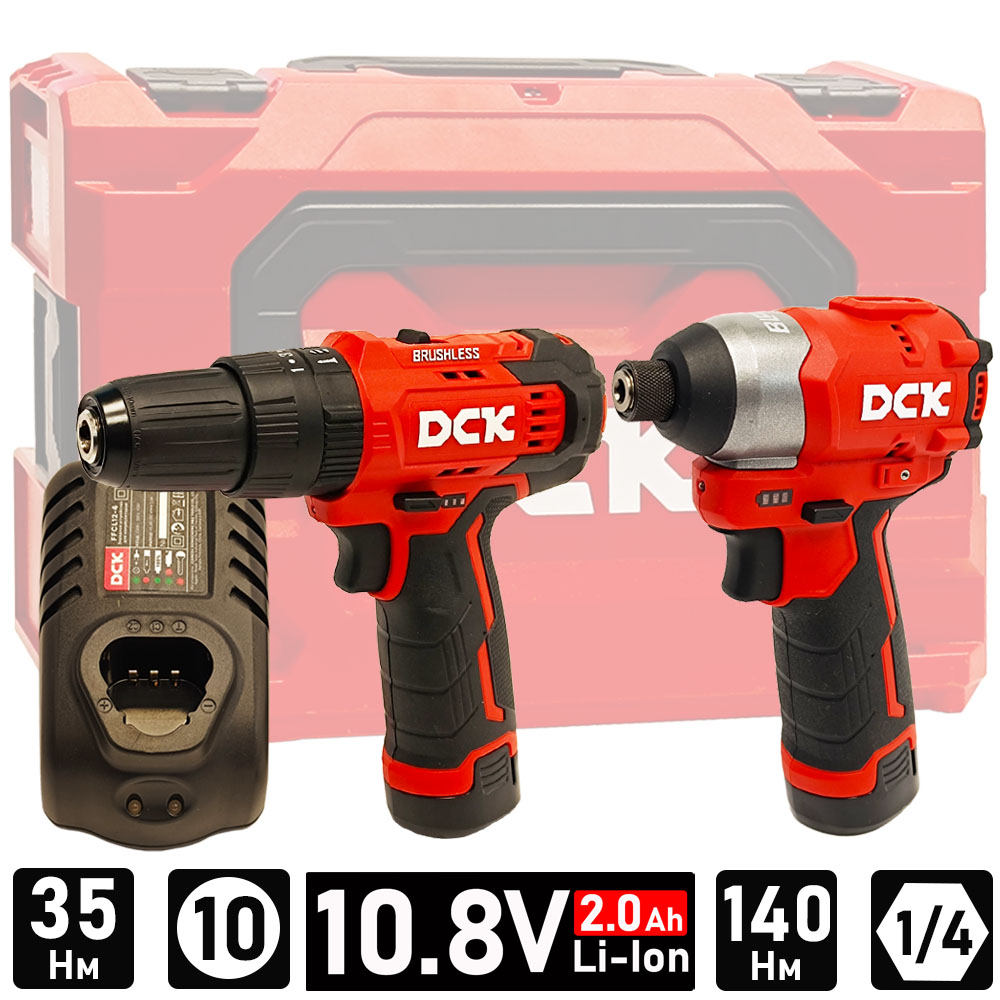 Набор инструмента DCK KDJZ23-10i / KDPL04-8 (2*2.0 Ah, K-Box)