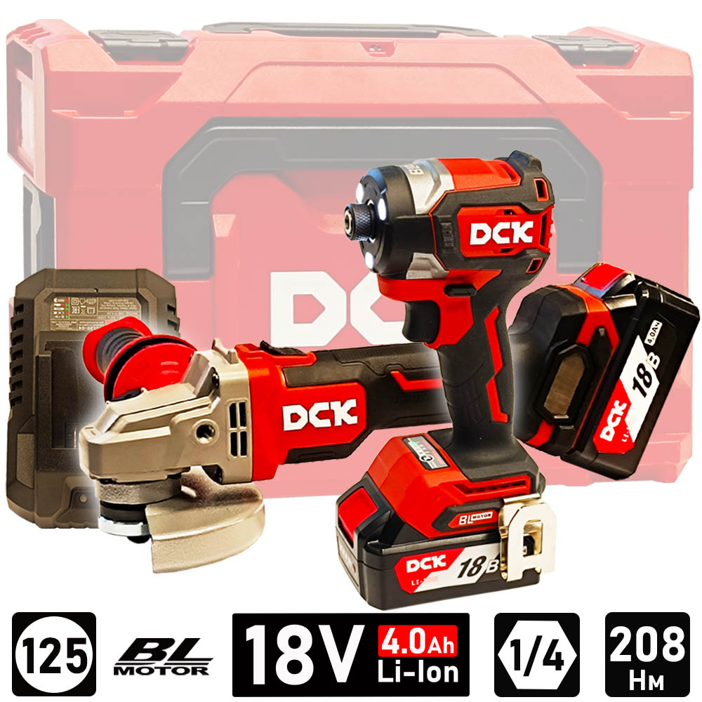 Набор инструмента DCK KDSM03-125 / KDPL208 (2*4.0 Ah, K-Box)