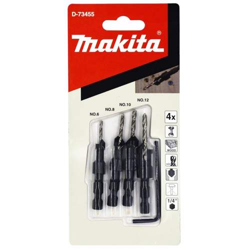 MAKITA Набор сверл по дереву с зенкерами (2.4/ 2.8/ 3.2/ 3.6 мм, 4 шт) MAKITA D-73455 MAKITA Набор сверл по дереву с зенкерами (2.4/ 2.8/ 3.2/ 3.6 мм, 4 шт) MAKITA D-73455
