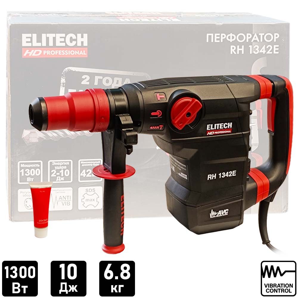 Перфоратор SDS-max ELITECH HD RH 1342E (case)