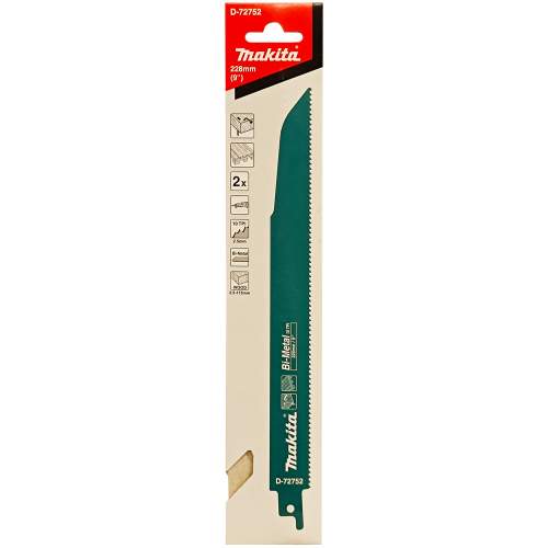 MAKITA Пильное полотно по древесине с гвоздями (2 шт / 228 мм) MAKITA (D-72752) MAKITA Пильное полотно по древесине с гвоздями (2 шт / 228 мм) MAKITA (D-72752)