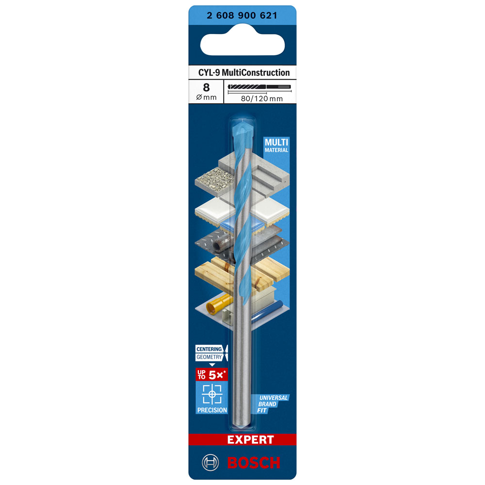 BOSCH Сверло универсальное 8x80x120 мм EXPERT CYL-9 MultiConstruction BOSCH (2608900621)